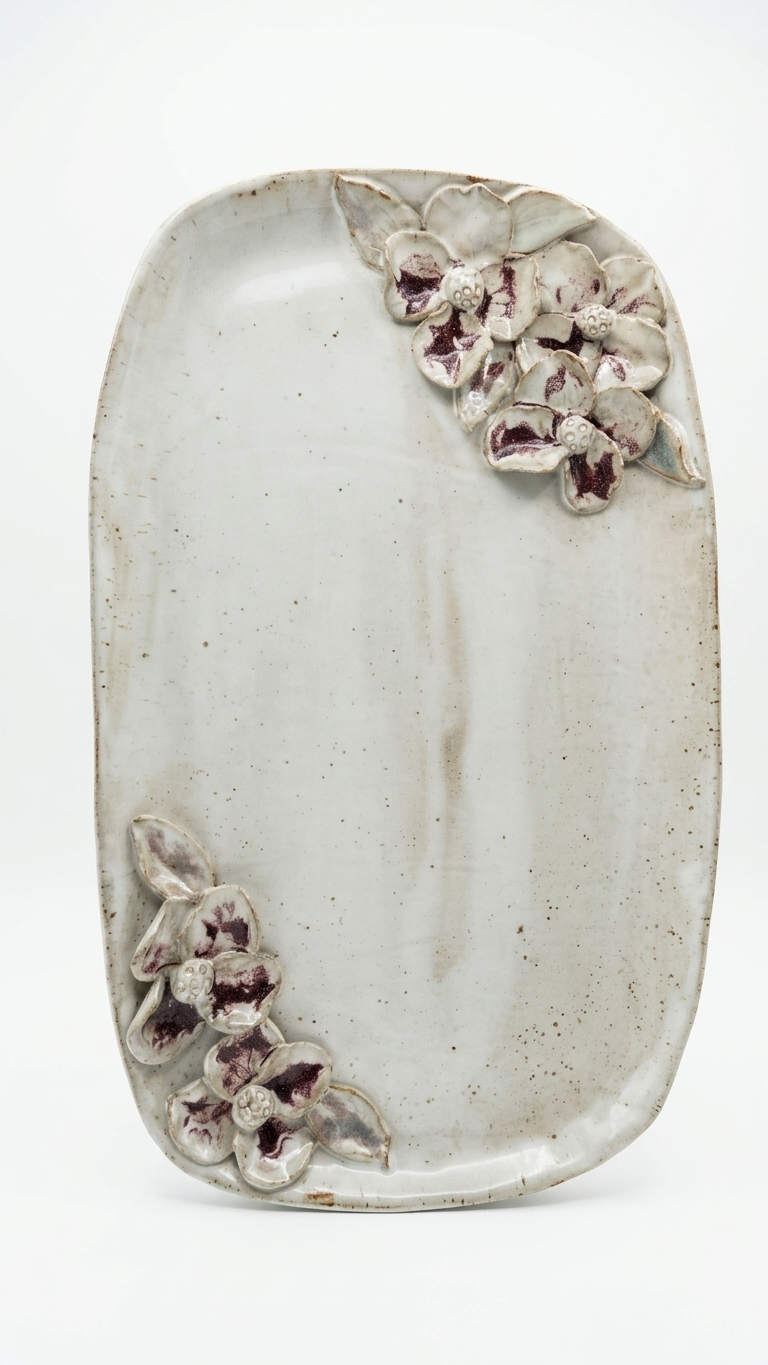 Flower Appliqué Serving Platter
